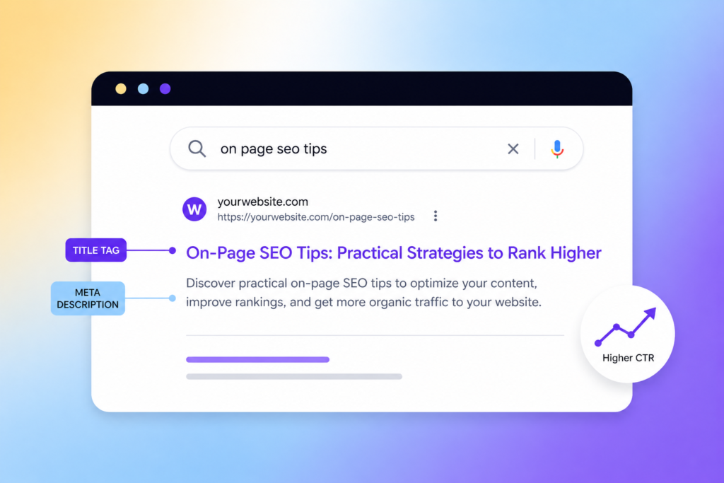 Title tags and meta descriptions
